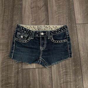 La idol USA studded denim shorts